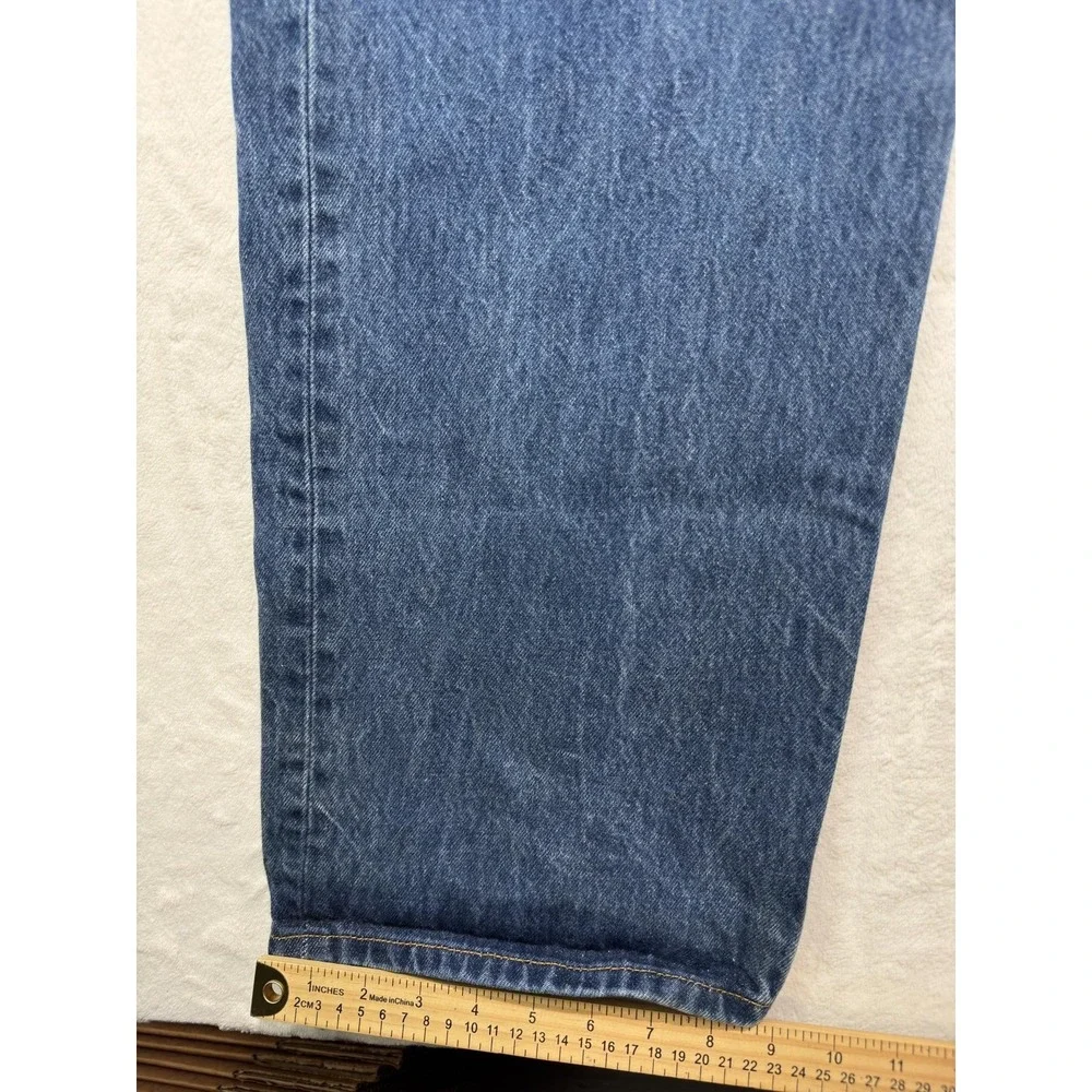 Levis 501 Jeans Mens 46x32 Blue Denim Button Fly Straight Leg Medium Wash XX